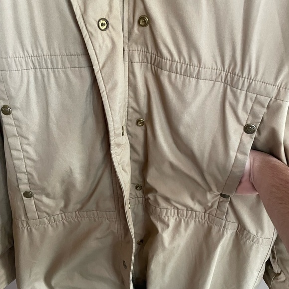 Vintage Eddie Bauer Flannel Lined Insulated Trench Coat in Tan Size Small - Picture 3 of 7